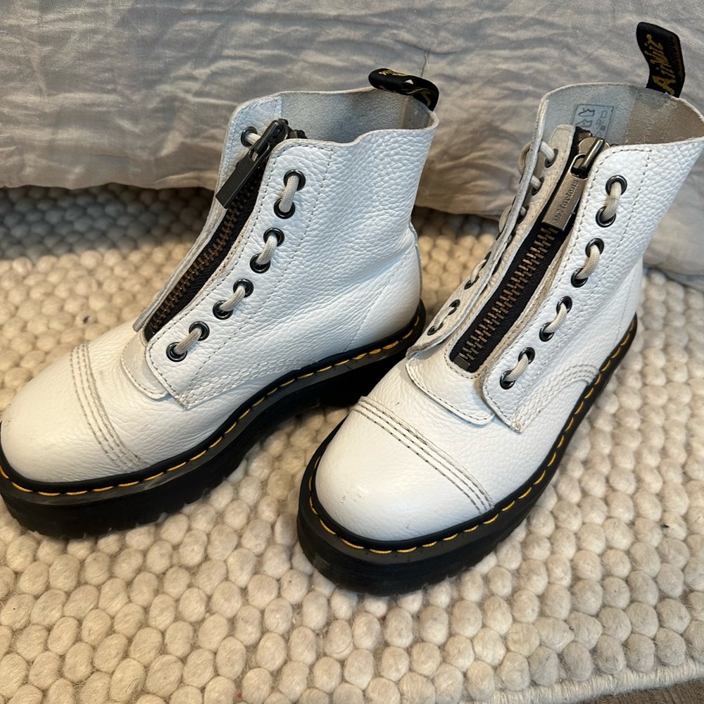 Dr. Martens White Leather Boots
